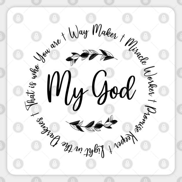 My God Way Maker Sticker by Wear Your Breakthrough